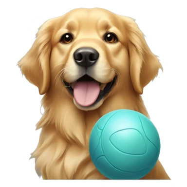 Golden retriever with a ball sticker