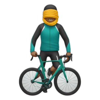 Cyclist wearing a snood sticker