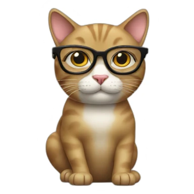 Cat with glasses of spy sticker