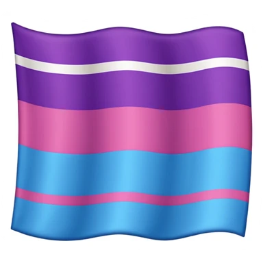 I want a flag, I want it to have three stripes and I want the stripes to be horizontal. I want the first stripe at the very top of the flag to be pink 🩷. The middle stripe will be the color purple 💜. And finally the bottom stripe will be the color blue 💙. sticker