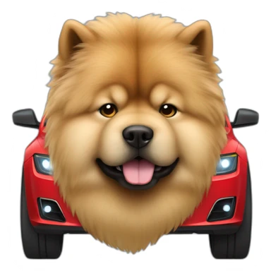 chow chow in a tesla car black sticker