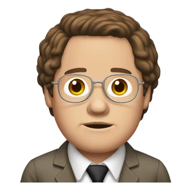 Dwight Schrute from the office tv show with a middle part sticker