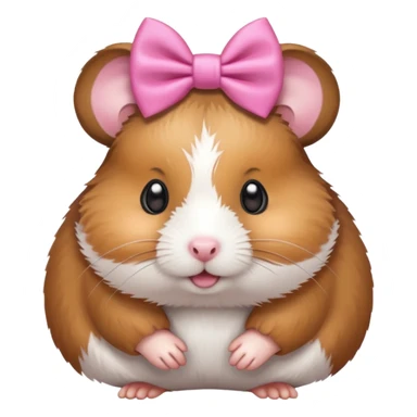 Hamster with pink bow sticker