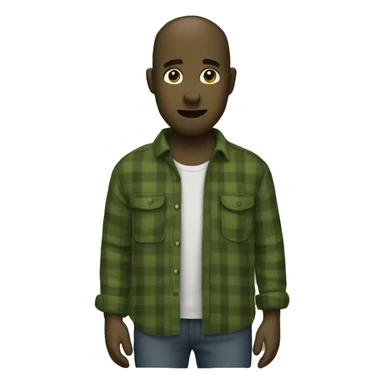 Olive green flannel sticker