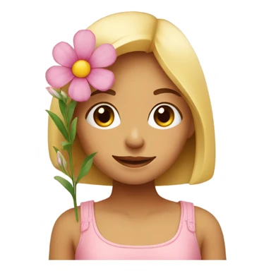 girl with flower indoors sticker