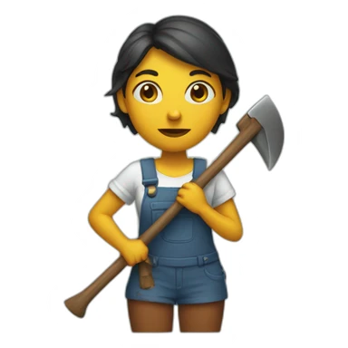 A woman with an ax sticker