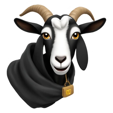 Goat in puffy black coat driving 2024 hummerEV sticker