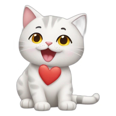 Cat sending hearts sticker