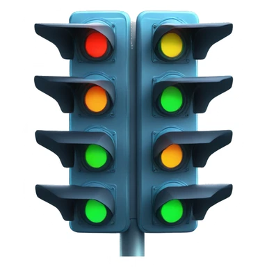 futuristic traffic light blue neon smart sensors sticker