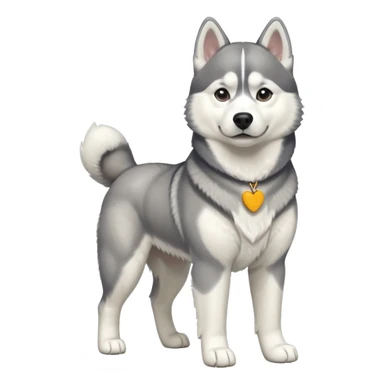 full body of husky, front view sticker