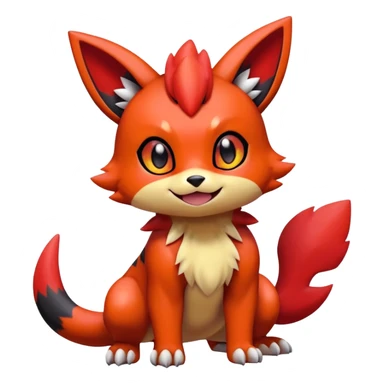 Cute Shiny Guilmon-Quilava-Litten-Umbreon-Fakémon-hybrid-creature (full body)  sticker
