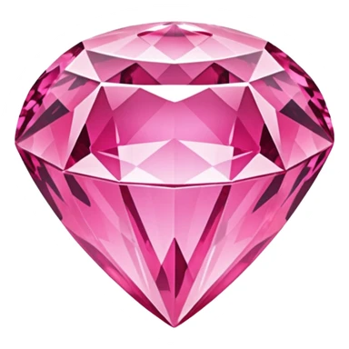 pink diamond emoji, faceted and glossy sticker