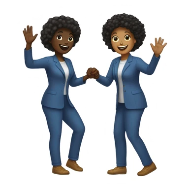 Two black women highfiving sticker