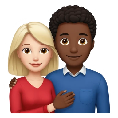 White English Woman and Black DC guy holding hands and in love sticker