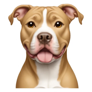 tan and white pit bull sticker
