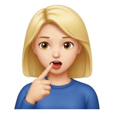 Una chica que tenga una cara y que se muerda el dedo índice  sticker