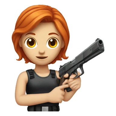 Redhead with gun sticker