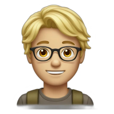 Blond boy with glasses and freckles  sticker