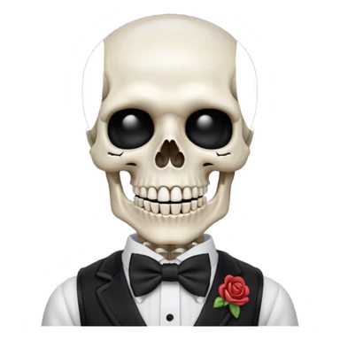 Pirate skeleton with bow tie sticker