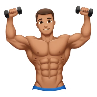bodybuilder laying down abs exercise sticker