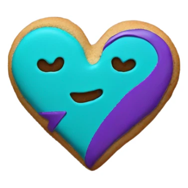 Purple teal Suicide awareness ribbon, heart cookie sticker