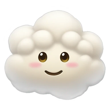 Cream-colored fluffy cloud sticker