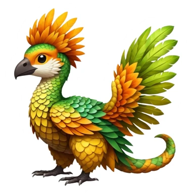Tropical lush warm-colored Fakémon-Trico-creature (full body) sticker