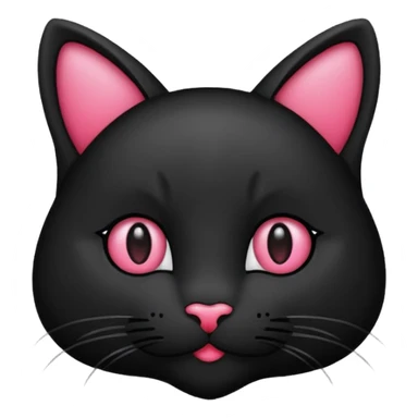 een zwarte kat met een hartje naast zijn hoofd sticker