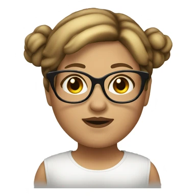 A fat girl with glasses brown hair and blonde highlights and brown eyes sticker