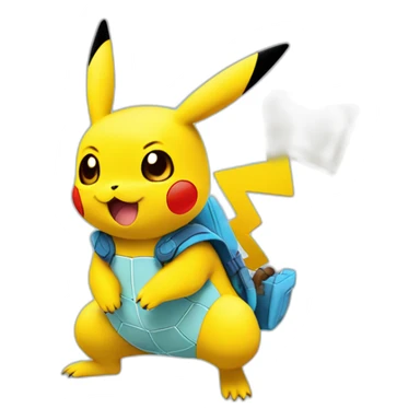 Pikachu fusion with squirtle sticker
