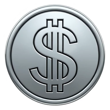 $ dollar metal symbol sticker