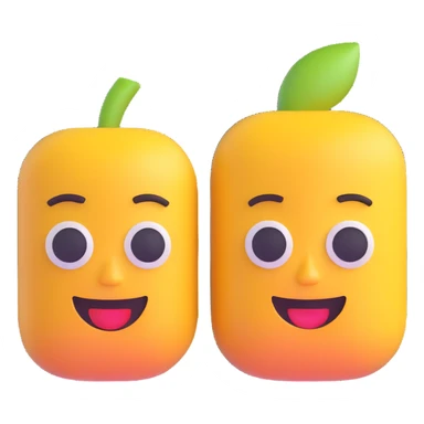 Mac and Chesser as friendly 3D emoji style characters sticker