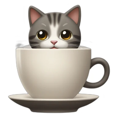 a cat making coffee sticker