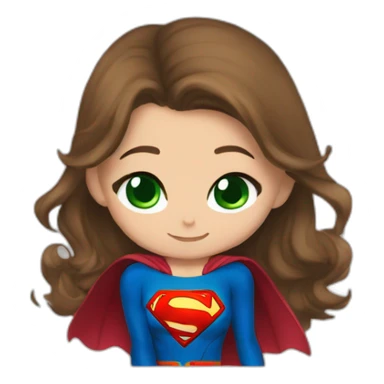 Supergirl kiss green eyes and brown hair boy sticker