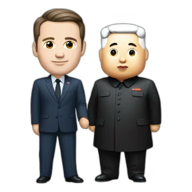 Macron et Kim jong un sticker