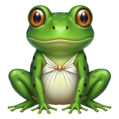 A frog with a white dress on sticker