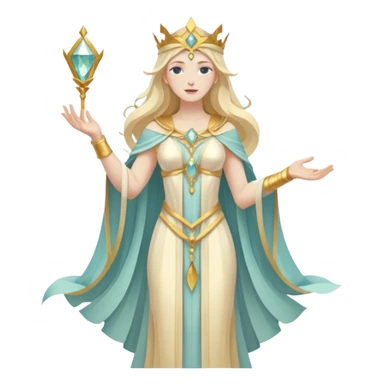 fantasy magic tarot card low poly goddess sticker