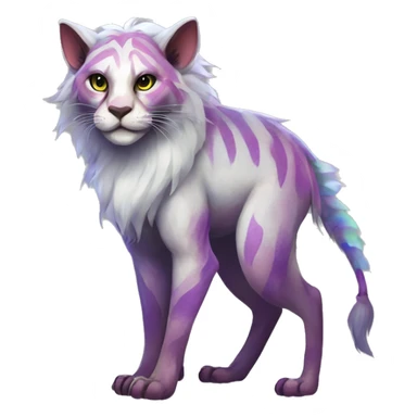 Colorful vernid fantasy creature LiLaiRa Kamirah Falvie whiskers paws full body sticker
