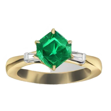 solitaire emerald diamond gold ring sticker