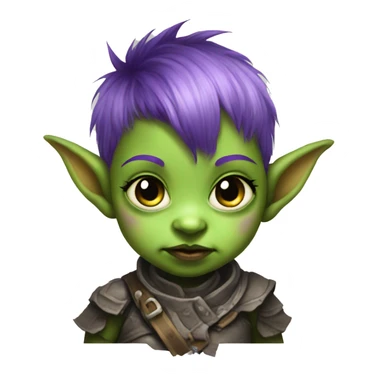 Baby goblin girl with purple mohawk  sticker