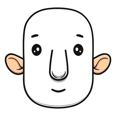 man with rectangle shaped head and big nose sticker