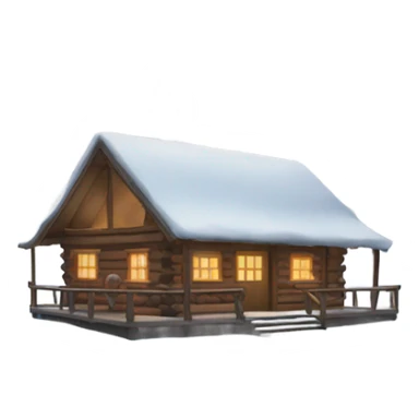 Cabin in snow sticker