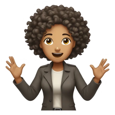 Curly-haired biracial woman as a preacher, praising the lord sticker