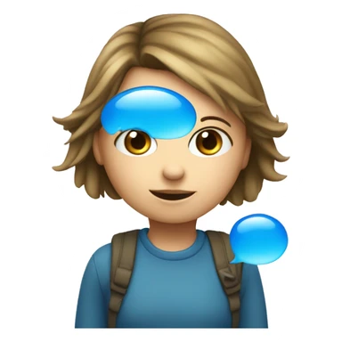 one conversation blue bubble with little girl inside sticker