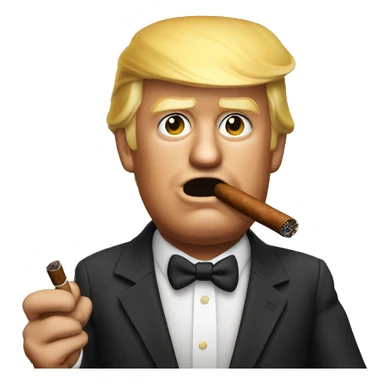 Donald Trump holding a cigar sticker