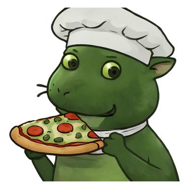 Cat eating pizza sticker