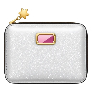 glitter white wallet sticker