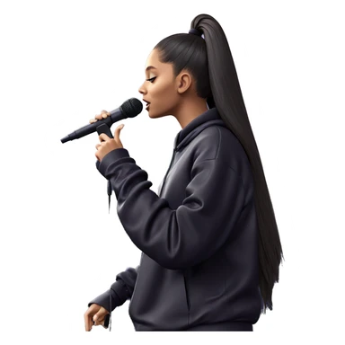 girl singing with microphone sticker