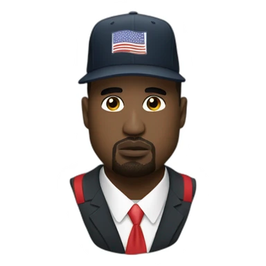 Kanye West with a Donald trump hat sticker