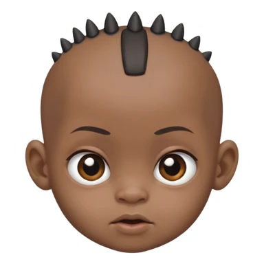 I want a black baby in which the baby has a mohawk in the centre and then he is bald from sides and he is ugly as well sticker